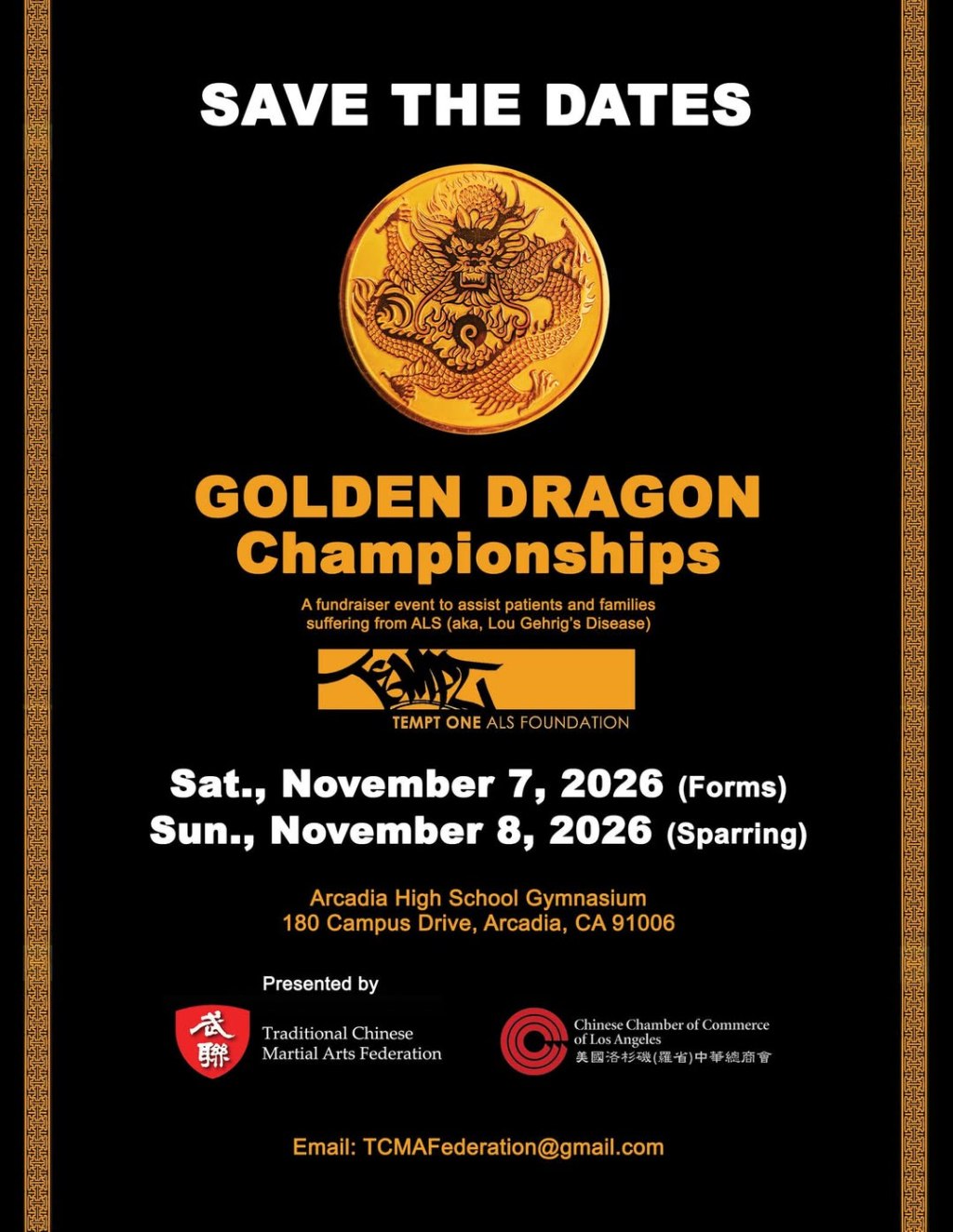 Save the Dates – Golden Dragon Championships&nbsp;2026